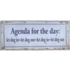 AGENDA FOR THE DAY