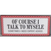 Of course I talk to myself. Sometimes I need expert advice.