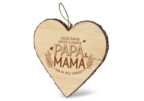 HOUTEN HARTJE - PAPA EN MAMA