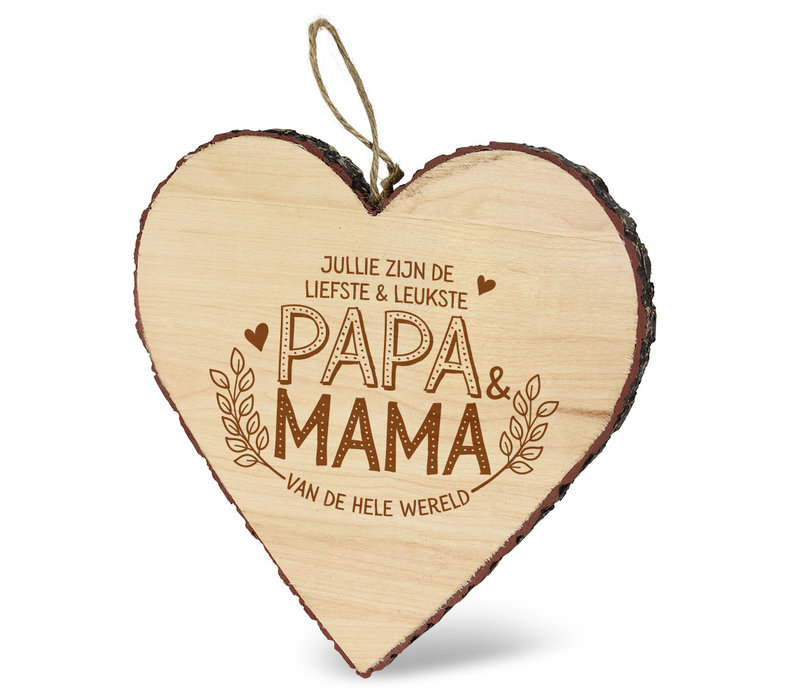 HOUTEN HARTJE - PAPA EN MAMA