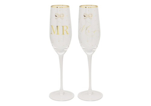 SET/2 CHAMPAGNEGLAZEN MR & MRS