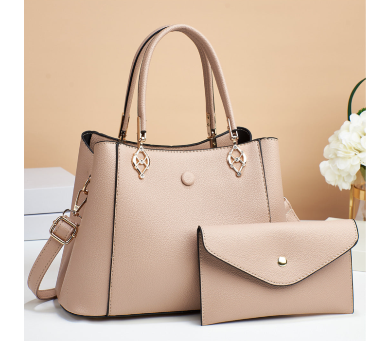 HANDTAS MET DRUKKNOP KHAKI