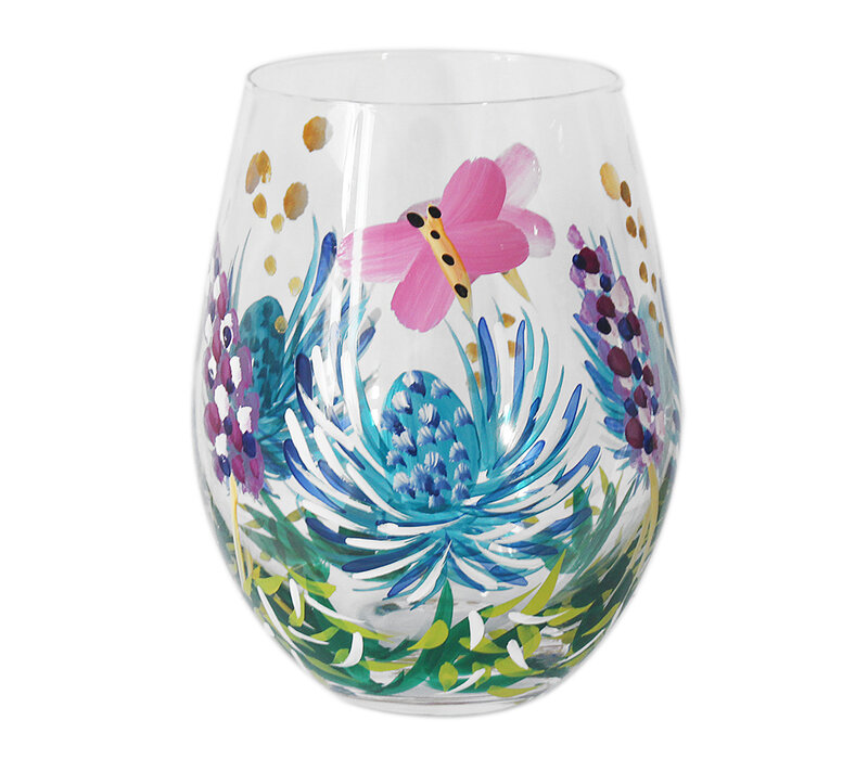 WATERGLAS DISTEL & VLINDERS