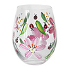 WATERGLAS ROZE KLAPROOS & LIEVEHEERSBEESTJES