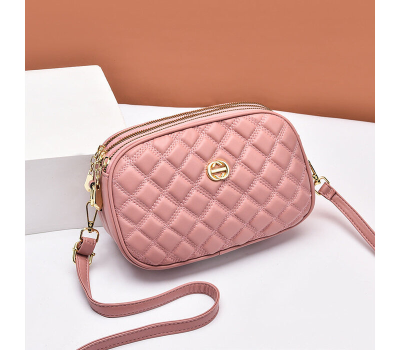 SCHOUDERTAS - TRIPLE SQUARE ROZE