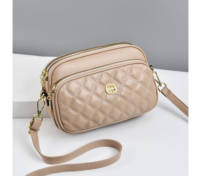 SCHOUDERTAS -  DOUBLE SQUARE KHAKI