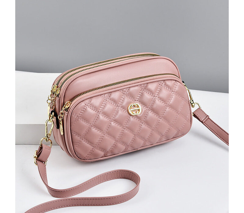 SCHOUDERTAS -  DOUBLE SQUARE ROZE
