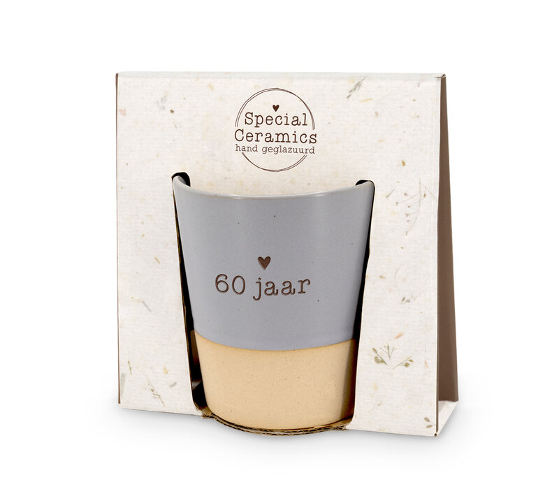 SPECIAL CERAMICS BEKER  60 JAAR