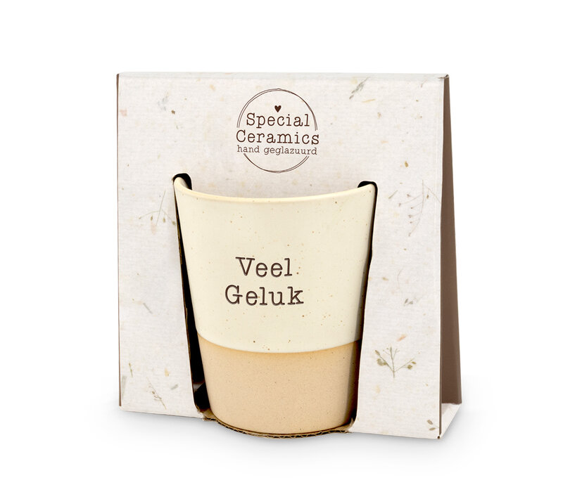 SPECIAL CERAMICS BEKER  VEEL GELUK