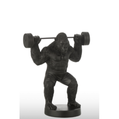 BEELD - GORILLA GEWICHTHEFFEN  ZWART 