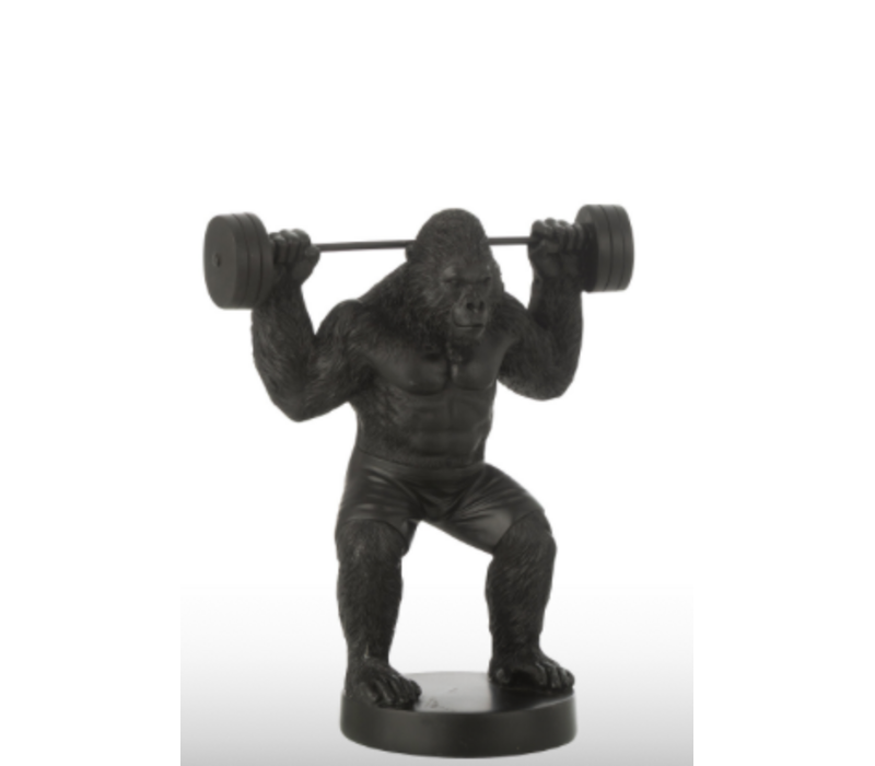 BEELD - GORILLA GEWICHTHEFFEN ZWART