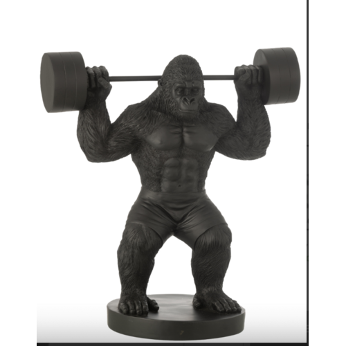 BEELD - GORILLA GEWICHTHEFFEN  ZWART 