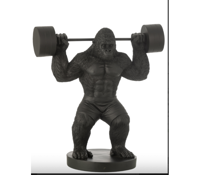 BEELD - GORILLA GEWICHTHEFFEN ZWART