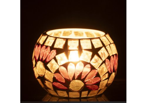 J-Line THEELICHTHOUDER SMALL - GEBROKEN WIT