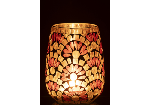 J-Line THEELICHTHOUDER LARGE  GEBROKEN WIT