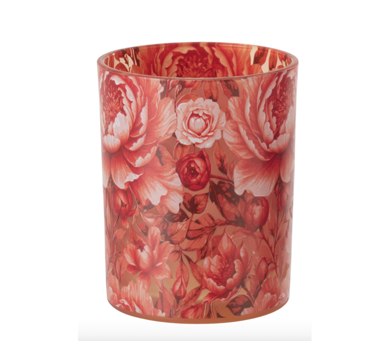 THEELICHTHOUDER - ORANJE BLOEMEN M