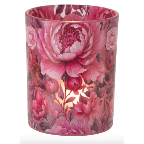 THEELICHTHOUDER - BLOEMEN ROZE MEDIUM 