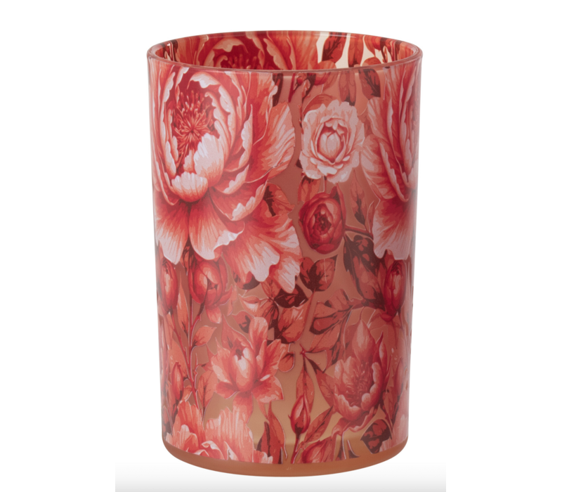 THEELICHTHOUDER - ORANJE BLOEMEN LARGE