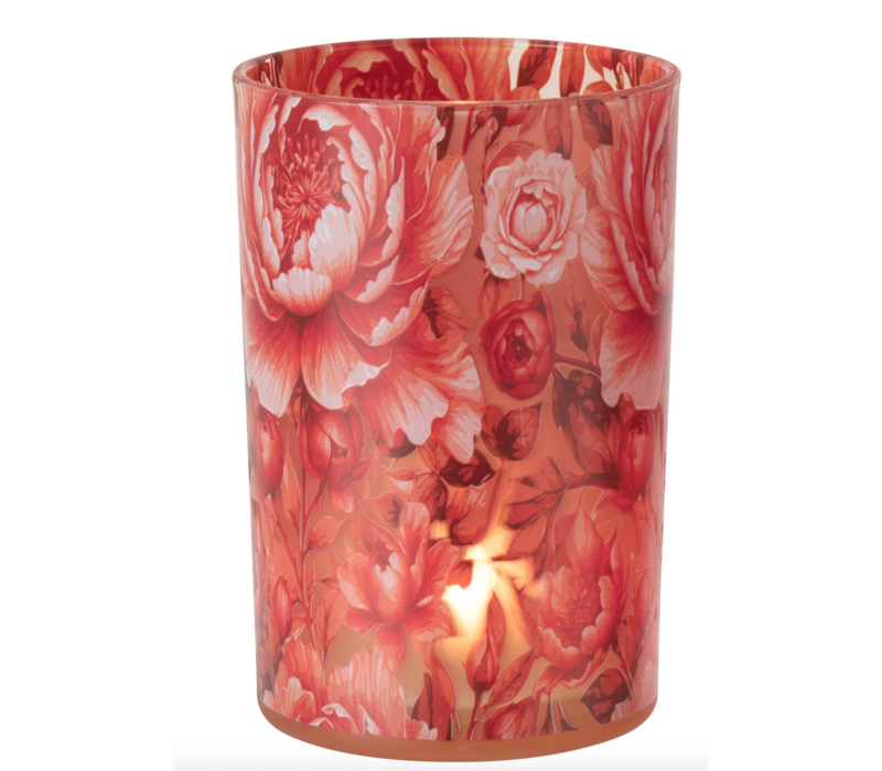 THEELICHTHOUDER - ORANJE BLOEMEN LARGE