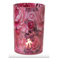 THEELICHTHOUDER - ROZE BLOEMEN LARGE