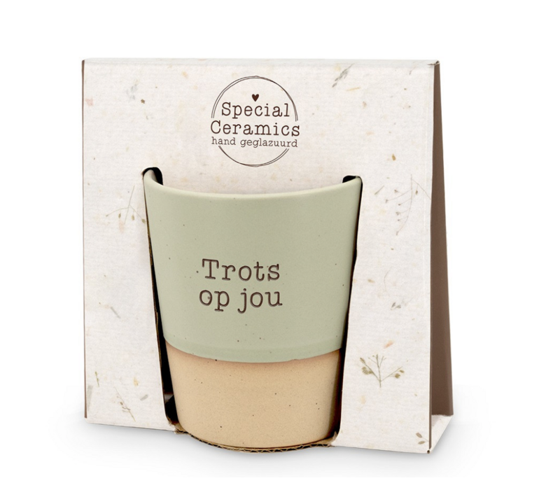 SPECIAL CERAMICS BEKER  - TROTS OP JOU