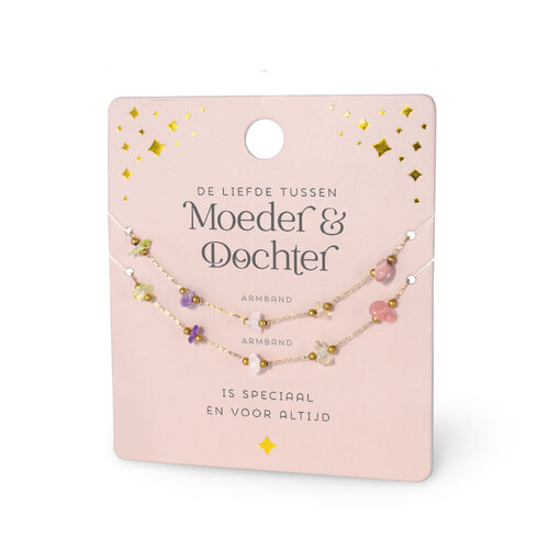 EDELSTEEN ARMBAND - MOEDER EN DOCHTER SET 