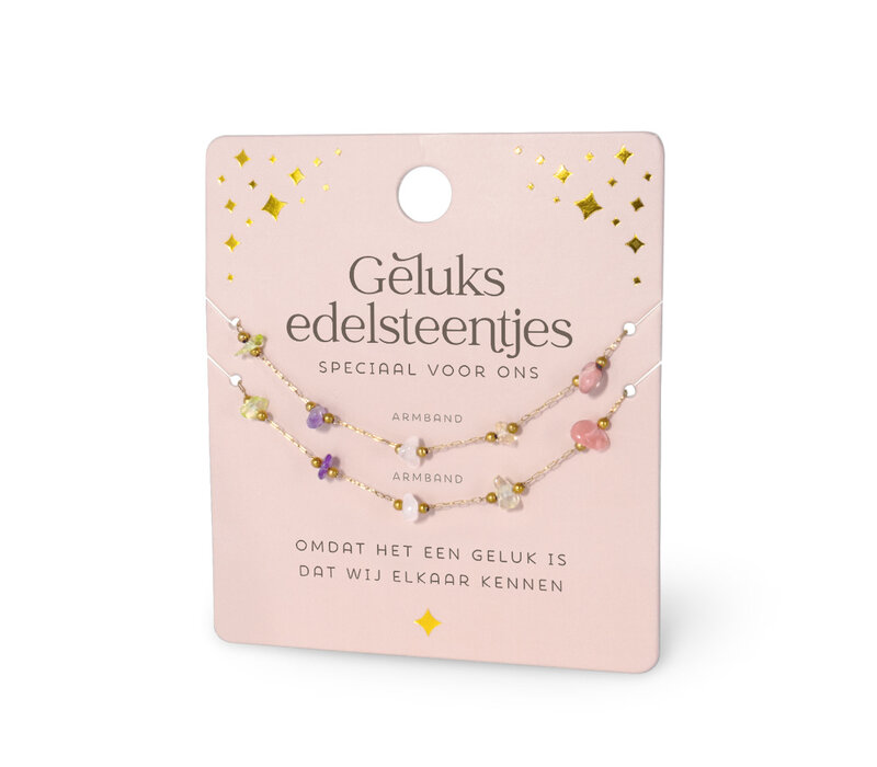 EDELSTEEN ARMBAND - GELUKSEDELSTEENTJES SET