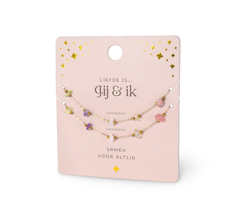 EDELSTEEN ARMBAND - JIJ EN IK SET