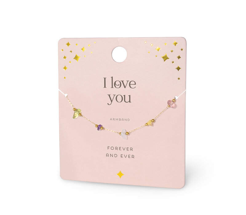 EDELSTEEN ARMBAND - I LOVE YOU