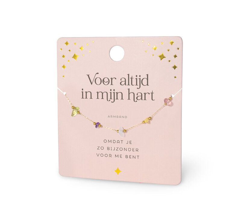 EDELSTEEN ARMBAND - VOOR ALTIJD IN MIJN HART