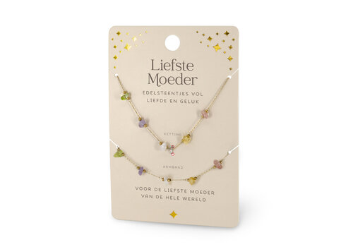 EDELSTEEN ARMBAND & KETTING SET - LIEFSTE MOEDER