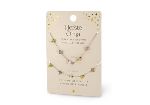 EDELSTEEN ARMBAND & KETTING SET - LIEFSTE OMA