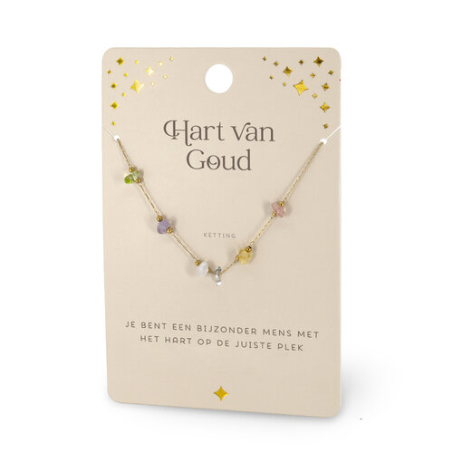 EDELSTEEN KETTING - HART VAN GOUD 