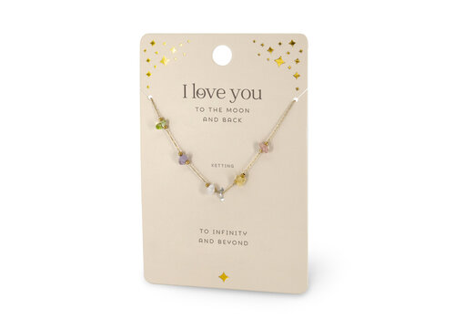 EDELSTEEN KETTING - I LOVE YOU