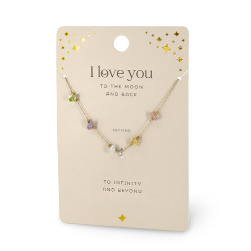 EDELSTEEN KETTING - I LOVE YOU 