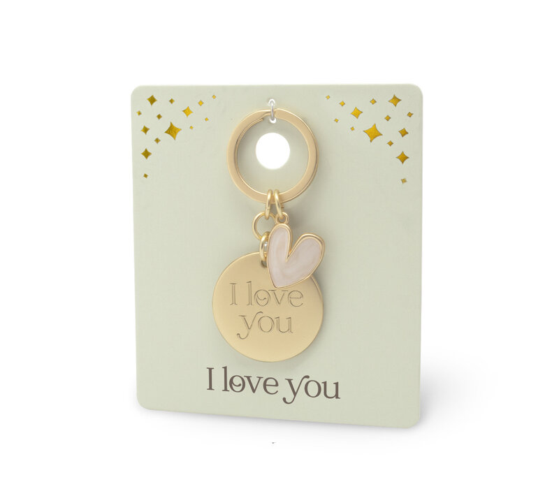 EDELSTEEN SLEUTELHANGER - I LOVE YOU