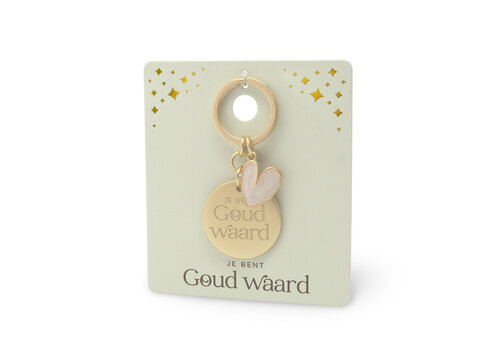 EDELSTEEN SLEUTELHANGER - GOUD WAARD