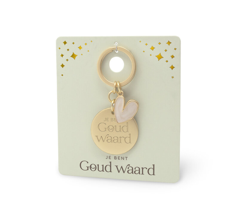 EDELSTEEN SLEUTELHANGER - GOUD WAARD