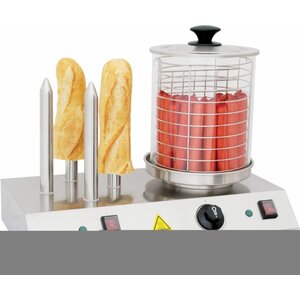 Casselin Appareil à Hot-Dog Électrique Inox | 4 Plots | 500x285x(H)390mm