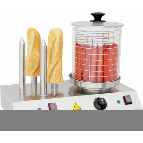 Casselin Appareil à Hot-Dog Électrique Inox | 4 Plots | 500x285x(H)390mm