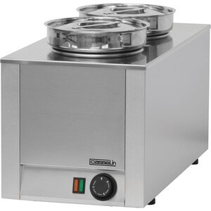 Casselin Bain Marie à Sauce Inox | 2x 4,5 Litres | 400W | 300x300x350(h)mm