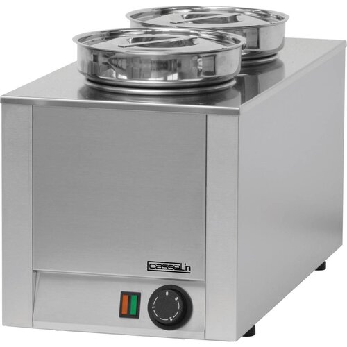 Casselin Bain Marie à Sauce Inox | 2x 4,5 Litres | 400W | 300x300x350(h)mm