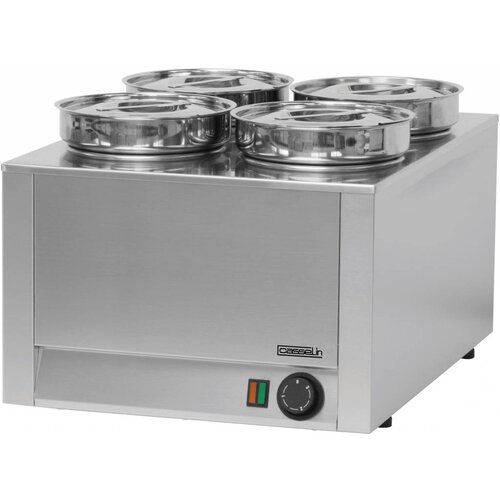 Casselin Bain Marie à Sauce Inox | 4x 4,5 Litres | 800W | 450x600x350(h)mm