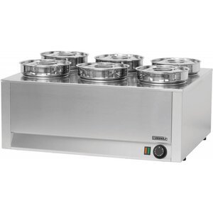 Casselin Bain Marie à Sauce Inox | 6 x 4,5 Litres | 1200W | 750x600x350(h)mm