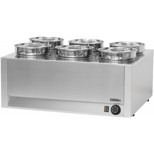 Casselin Bain Marie à Sauce Inox | 6 x 4,5 Litres | 1200W | 750x600x350(h)mm