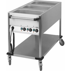 Casselin Chariot Bain Marie Inox - Verticale 3x GN 1/1 - 2100W - 1250x700x900(h)mm