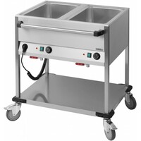 Chariot Bain Marie Inox - 2x GN 1/1 - 2100W - 850x700x900(h)mm