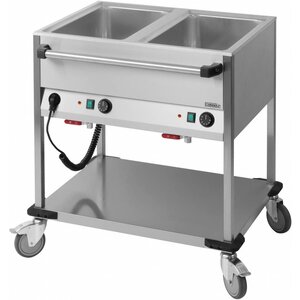 Casselin Chariot Bain Marie Inox - 2x GN 1/1 - 2100W - 850x700x900(h)mm