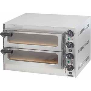 Casselin Four à Pizza Inox Double | 230V | 2 Pizza Ø350mm | 550x420x375(h)mm
