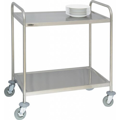 Casselin Chariot Inox 2 Plateaux - Capacité 120Kg - 920x600x945(h)mm